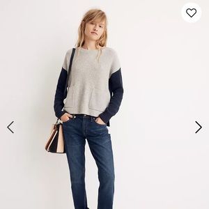 Madewell Patch Pocket Pullover Sweater Colorblock